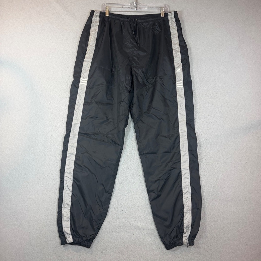 Adidas Track Pants Mens XL AAL 001 Black Silver Stripe Y2K 2001 EUC